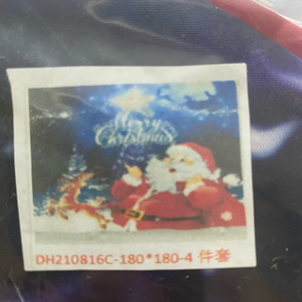 Santa Claus and reindeer Merry Christmas shower curtain with rings